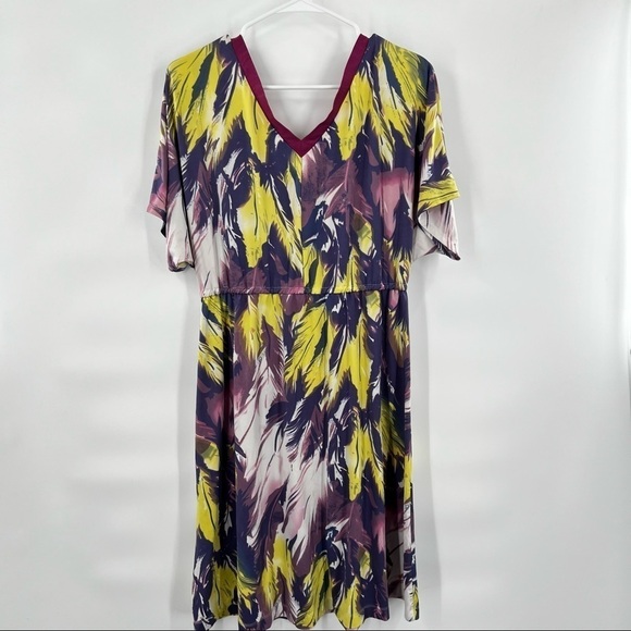 Jonathan Martin abstract print dress belted 10 - Picture 5 of 12